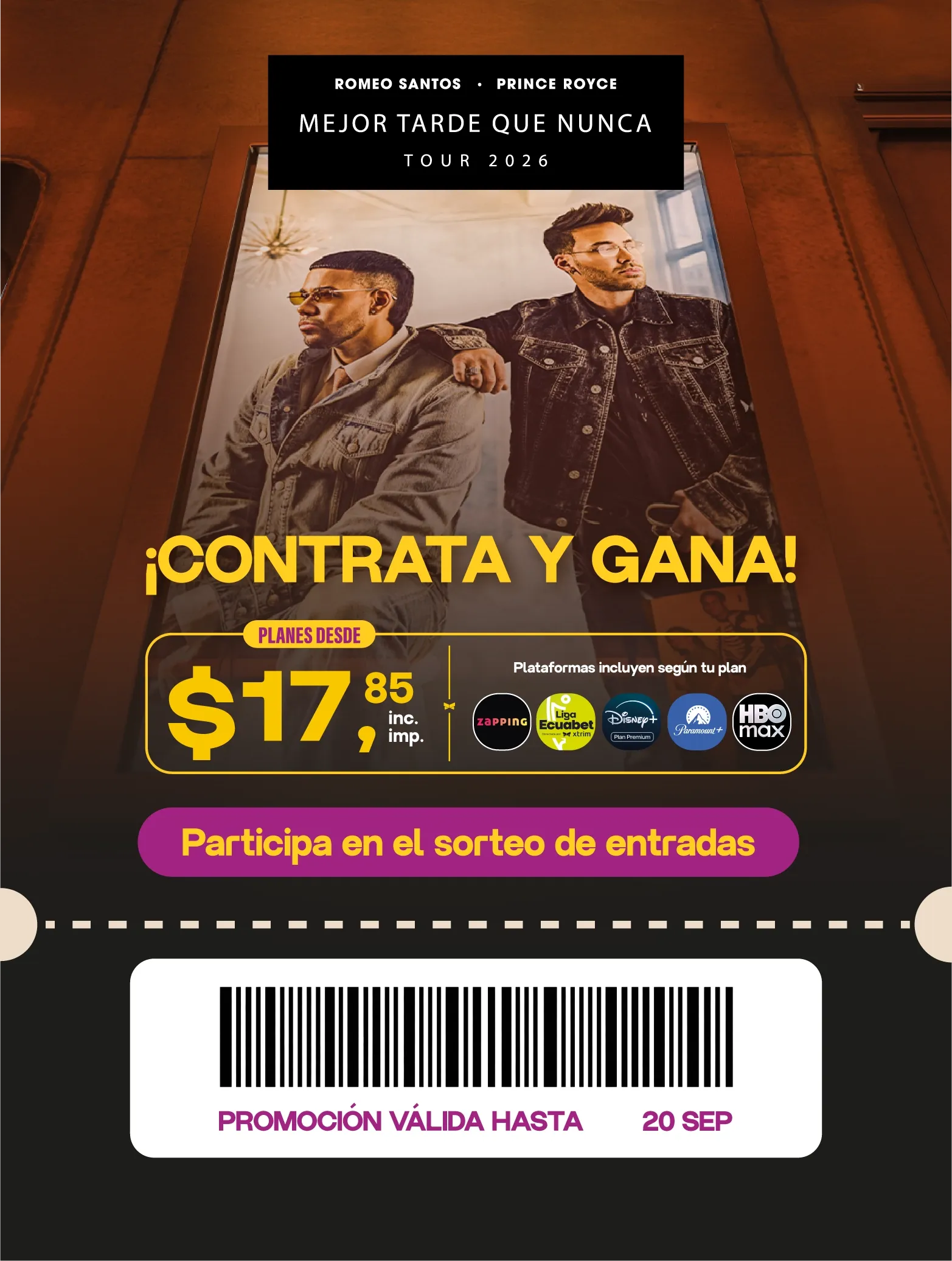 Sorteo de entradas para Romeo Santos y Prince Royce en Quito y Guayaquil. Participa por entradas para Romeo Santos y Prince Royce con Xtrim